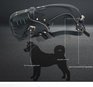 개 총구 커버 포함 케이지 총구 통기성 애완 동물 개 용품 소 가죽 독일 셰퍼드 Dobermann 모든 - Product Image 5