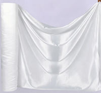 Tissu en mousseline de soie blanc en polyester, utilisé comme tissu de fond et comme doublure intérieure pour les boîtes cadeaux.