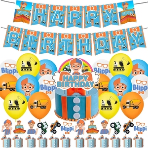 Set de Decoración para Fiesta de Cumpleaños <span class=keywords><strong>Blippi</strong></span>, Banner, Globos de Látex, Fondo, Adorno para Pastel, Artículos para Fiestas, Baby Shower - Product Image 2