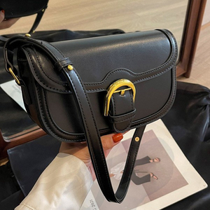 Sac bandoulière vintage marron pour femme, sac à main décontracté en cuir PU <span class=keywords><strong>de</strong></span> haute qualité avec quincaillerie dorée - Product Image 3