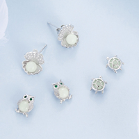 Boucles d'oreilles clous lumineuses en argent sterling 925, tortue de mer, pour femme, animal marin, brillent dans le noir, bijou mignon pour fille, cadeau BSE947