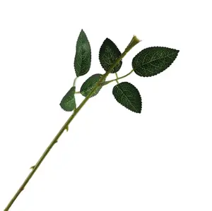 Wholesale High simulation plastic rose stems Artificial rose stems with leaves or without leaves for flower making