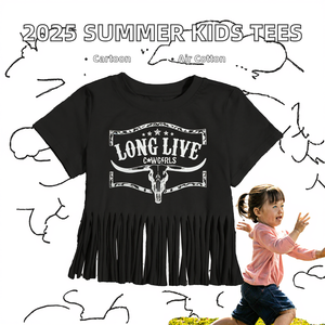 2025 Summer New Fashionable Casual Boys Girls Knitted <b>T</b>-Shirts Mid-Big Children's Loose Printed Half-Sleeved - Product Image 2