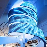 Écran LED circulaire/courbe intérieur/extérieur, anneau lumineux souple P1.56 P1.875 P2.5, fonction SDK, affichage numérique, signalisation numérique