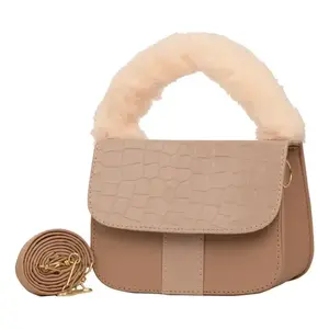 Bolso de Maquillaje Fana para Mujer, Microfibra, Cuero Sintético, Patrón de Cocodrilo, Cierre de Solapa, para Todas las Temporadas - Product Image 1