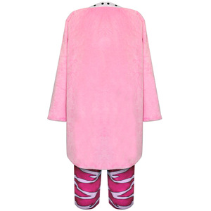 Costume de Cosplay Doflamingo, manteau en peluche rose avec pantalon rayé pour enfants de 8 à 13 ans, tenue de jeu de rôle Anime - Product Image 3