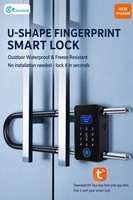 KOTONLINK KT-P99 Serrure intelligente en forme de U avec application TUYA Bluetooth et empreinte digitale pour les magasins, bureaux et vélos en extérieur