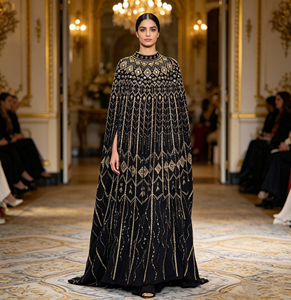 Abaya de luxe brodée de strass, coupe ample, robe de soirée modeste pour femmes musulmanes, vêtements islamiques pour l'Aïd et les mariages - Product Image 3