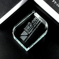 Ensemble de bureau en cristal K9 gravé au laser avec logo, de haute qualité, transparent, presse-papiers en verre vierge, cadeau souvenir, modèle de cadeau en gros