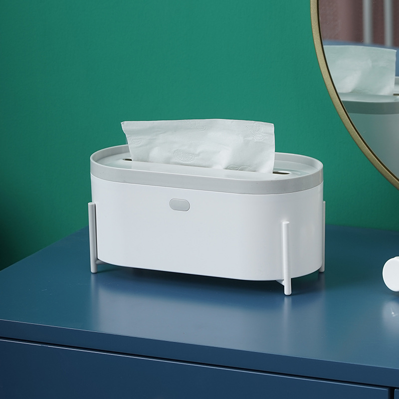 Customization-Oriented Custom Simple Nordic Wind Plastic Storage Box Household Tissue Desktop Organizer for Living Room Tea Table Wholesale Paper Bin