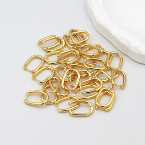 Pendientes de Aro Ovalados de Oro 14K 18K y Plata, Diseño Geométrico, Uso Diario, Joyería Unisex - Product Image 2