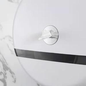 <b>Tissue</b> Box Wall Mounted Circular <b>Black</b> And White No Drilling Required Bathroom Storage - Product Image 1
