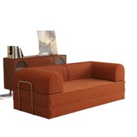 Sofa Bed Modular Zenmoon Kain Chenille Gaya Jepang 2 Dudukan Dapat Diputar Dapat Dipindahkan Vakum Terkompresi untuk Ruang Tamu