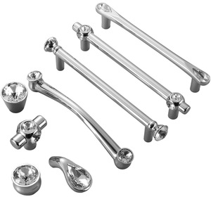 Furniture <b>Handle</b> And Knob Zinc Alloy Bar Crystal Cabinet Wardrobe <b>Door</b> Drawer <b>Pull</b> Minimalist Design Durable - Product Image 5