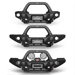 Steel Mid Width Stubby Full Width Front Bumper for AEV W/ Fog Light Bar for Jeep Wrangle JL Jk for Rubicon