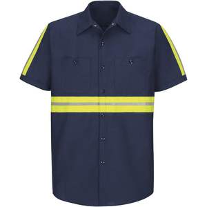Monos de manga corta para hombre Red Kap, camisa de trabajo Industrial de visibilidad mejorada, transpirable, antiestático, construcción de poliéster - Product Image 3