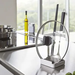 Efficiente organizzatore di utensili da <span class=keywords><strong>cucina</strong></span> in metallo a torre lavello pieghevole uso <span class=keywords><strong>porta</strong></span> coperchio e supporto per mestolo per la conservazione degli alimenti - Product Image 2
