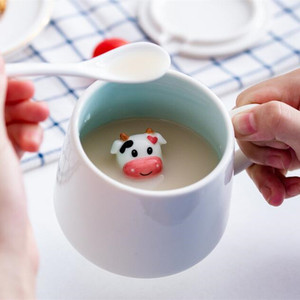 Tazze da caffè in ceramica animale 3D nuova vendita calda grande capacità di regali per amici bambini ragazze ragazzi coppie festa festa decorazione - Product Image 4