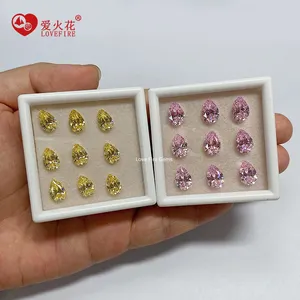 Đá Cz Tổng Hợp Cắt Hình Lê Chuyên Nghiệp 5A Đá Zirconia Khối Lập Phương Màu Trắng Dáng Rộng Tất Cả Các Kích Cỡ