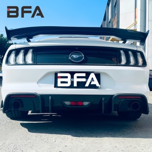 Pour <span class=keywords><strong>Ford</strong></span> <span class=keywords><strong>Mustang</strong></span> 2015-2023, édition sport en fibre de carbone, diffuseur arrière à flammes rouges, pare-chocs avant, performance énergétique, voiture sportive - Product Image 6