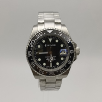 Montre SEILOCE NH35 pour hommes, mouvement automatique de luxe, lunette en céramique, montre-bracelet étanche, cadran lumineux noir