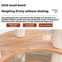 Arbre à chat en bois massif avec cadre d'escalade, panier tissé en sisal, jouet pour chat, fournitures pour chat, carton