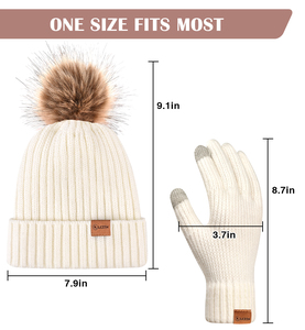 Bộ mũ và găng tay giữ ấm lót lông cừu mùa đông giảm giá nóng 2025, in logo tùy chỉnh, quà Giáng sinh dành cho nam nữ, dùng cho thời tiết lạnh ngoài trời - Product Image 2