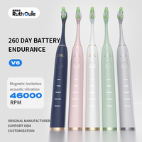 Cepillo de Dientes Eléctrico Sónico Inteligente V6 con 260 Días de Autonomía, 48000 VPM, Resistente al Agua, para Adultos, 5 Modos, Recargable, Presión Media