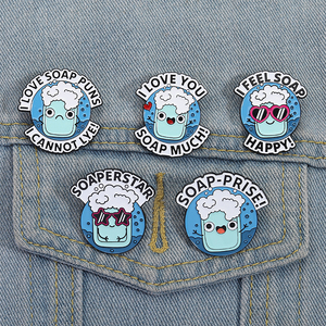 Frase di gioco di parole di sapone spilla in smalto divertente sapone Design ti amo tanto spilla spilla distintivo di sapone gioielli regalo per amici all'ingrosso - Product Image 1