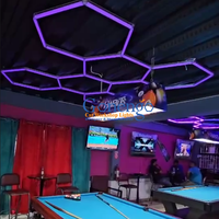 Vente en gros de lumière RVB hexagonale à DEL pour décoration, barre de salle de jeux RVB haut de gamme, éclairage RVB 43W