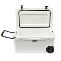 Glacière portable rotomoulée de haute qualité 55L, isotherme, réutilisable, moderne, pour camping, pêche, avec logo personnalisé, en PE
