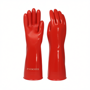 Gants en coton avec revêtement PVC, 10 paires, longueur 45 cm, pour usage industriel - Product Image 2