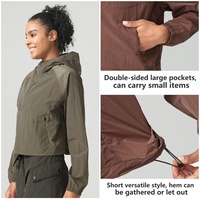 Veste de course personnalisée pour femmes en plein air, fermeture éclair, vêtements de sport à séchage rapide, veste à capuche à manches longues, course à pied, haut de fitness