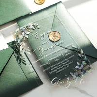 Cartes d'invitation de mariage personnalisées en acrylique transparent imprimées sur mesure, ensemble d'invitations de mariage miroir sur mesure