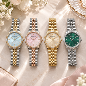 Reloj de Diamantes de Marca Privada para Mujer, Esfera Personalizada, Movimiento Japonés, Fabricante Mayorista, Relojes Elegantes de 5 ATM para Mujer - Product Image 1