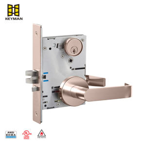 Serrure à mortaise de porte commerciale de style américain à clé, certifiée ANSI Grade 1, durable, pour entrepôt - Product Image 5