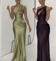 Robe longue élégante et décontractée en satin vert clair, à volants, ajustée, nouvelle collection été, haute qualité, best-seller