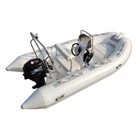 Nouveau Bateau Semi-Rigide Gonflable 4,2 m 2026 avec Coque en V, Console Centrale en Aluminium et Matériau Hypalon, Logo Personnalisé Imprimé pour la Navigation à Rames