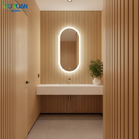Panneau mural acoustique flexible en bois courbé, en placage de bois MDF polyester, forme incurvée, décoratif, flexible, de la marque OUYUAN Tech