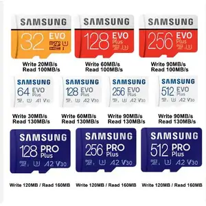 सैमसंग 100% मूल ब्रांड ईवो प्लस माइक्रो एसडी 512 जीबी यू 1 यू 3 यूएचएस-आई टीएफ कार्ड 32 जीबी से 256 जीबी क्षमता 4K फोन के लिए संगत