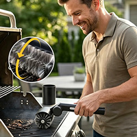 Brosse de nettoyage électrique rotative VERTAK 3.7V pour barbecue, poils en acier inoxydable, outil de nettoyage sans fil rechargeable pour l'extérieur