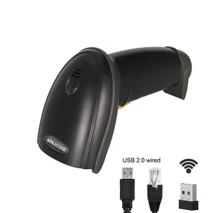 MINJCODE MJ2840 Drahtloser Barcode-Scanner 1D-CCD-Leser mit USB-Aufladung Handheld-Barcode-Lesegerät Scanner 2.4G