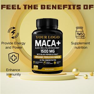 Oem Organische <span class=keywords><strong>Maca</strong></span> Capsules <span class=keywords><strong>Maca</strong></span> Kruidensupplementen Met Zwarte Peper-Extract Voor Ondersteuning Van Spiertopprestaties - Product Image 4