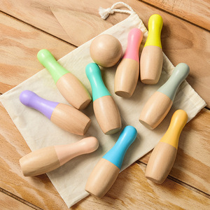 Jeu de <span class=keywords><strong>quilles</strong></span> en bois marron coloré personnalisé Jeu de <span class=keywords><strong>quilles</strong></span> pour enfants Jeu de <span class=keywords><strong>quilles</strong></span> de sport en plein air Jouet pour garçons <span class=keywords><strong>et</strong></span> filles CPC - Product Image 5