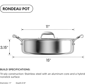 Sartén y Olla de Alta Calidad de Acero Inoxidable Triple con Revestimiento Antiadherente, Apta para Gas e Inducción, Estilo Americano, Apta para Horno - Product Image 6