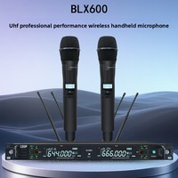 Microphone sans fil BLX600 UHF supercardioïde portable, système 1-à-2, professionnel pour performance scénique et karaoké en direct