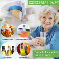 Ouvre-bocal manuel en plastique transfrontalier en gros, ouvre-boîte économe en énergie avec poignée, ouvre-bouteille portable 2-en-1
