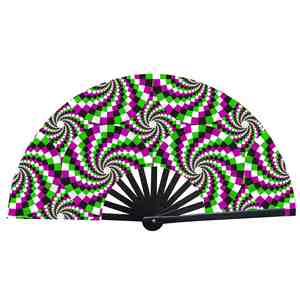 Abanico de mano grande plegable de bambú para Kung Fu, con efecto brillante y sonido de cricracc, con funda - Product Image 1