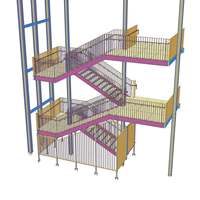Structure d'escalier préfabriquée en acier |   Escaliers d'évacuation industriels et commerciaux, escaliers d'urgence en métal pour immeubles de bureaux et usines