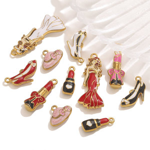 Colección de Dijes Románticos para la Creación de Joyas |   Acero Inoxidable Chapado en Oro de 18K PVD: Arcoíris del <span class=keywords><strong>Amor</strong></span>, Palmera, Zapatilla de Ballet - Product Image 6